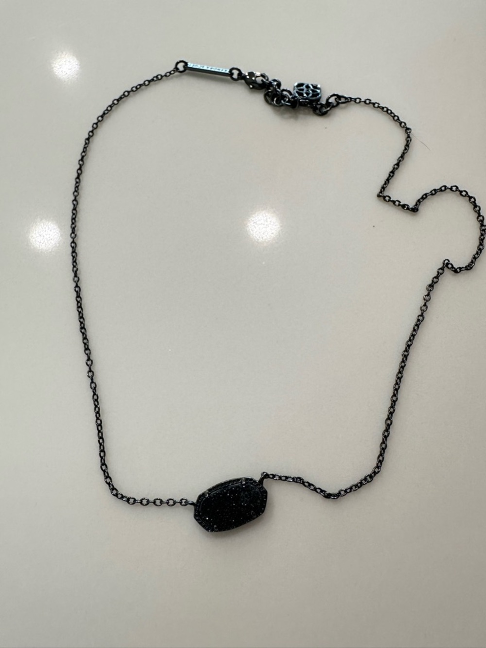 Kendra Scott Black Druzy Pendant Necklace for Women